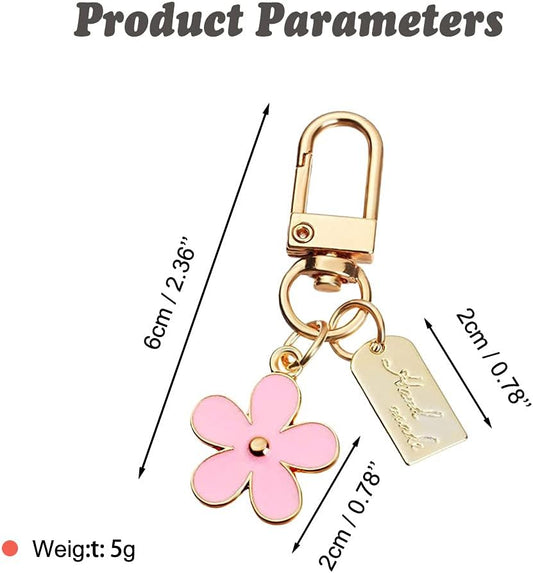 3 Pcs Keychains for Women, Bag Charm Flower Key Chain Car Key Ring Pendant for Purse, Handbag Bag, Earphone V1259-DP01-A-3966