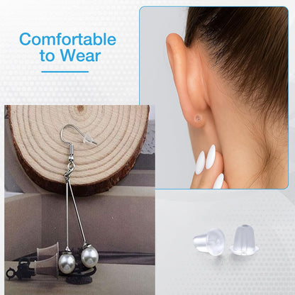 Earring Backings, Rubber Earring Backs for Stud Earrings for Women, Earring Backs for Fish Hook Earrings (100 V1259-DP01-A-3968