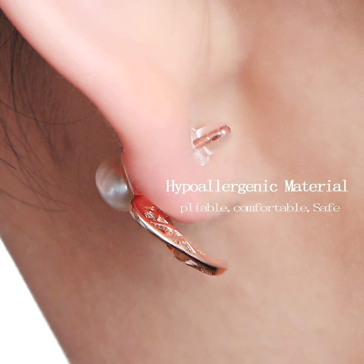 Earring Backings, Rubber Earring Backs for Stud Earrings for Women, Earring Backs for Fish Hook Earrings (100 V1259-DP01-A-3968