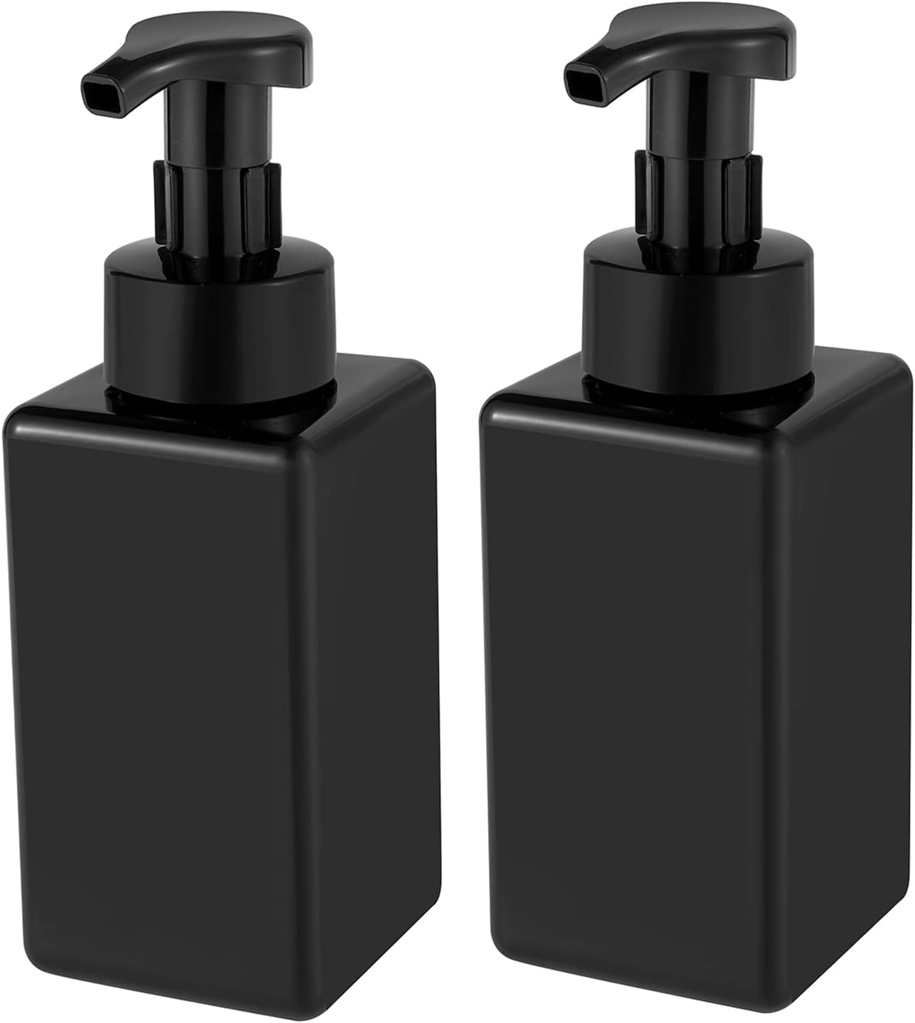 Foaming Soap Dispenser, 15oz Refillable Pump Bottle Plastic for Liquid Soap, Shampoo, Body Wash, 2 Pcs, Black V1259-DP01-A-3973