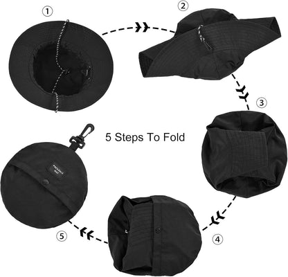 Men Women Outdoor Bucket Hat Quick Dry Packable Boonie Hat UV Protection Sun Hat V1259-DP01-A-3977