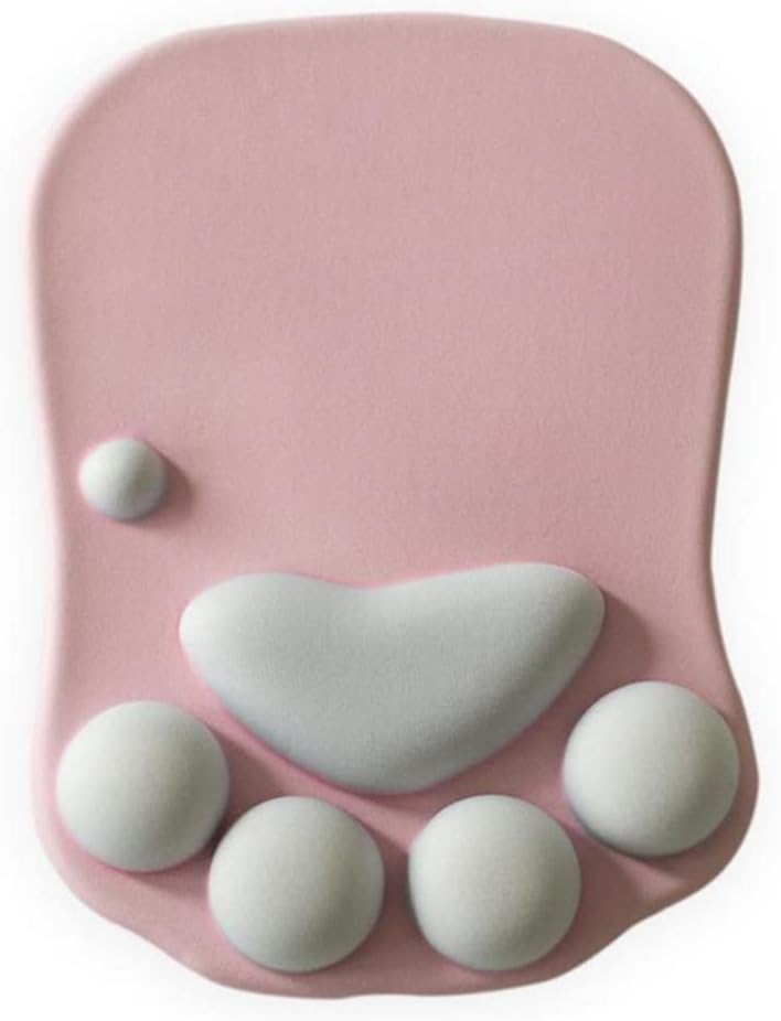 Cat Paw Mouse Pad, Cute 3D Soft Silicone Wrist Rest Support Cushion, Nonslip, Ergonomic Comfort Mouse Mat - V1259-DP01-A-3978