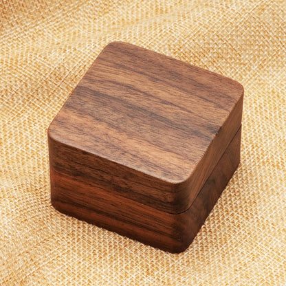 Square Solid Wood Double Ring Box Case for Wedding Ceremony Engagement Proposal,Wooden Ring Holder for 2 V1259-DP01-A-3980