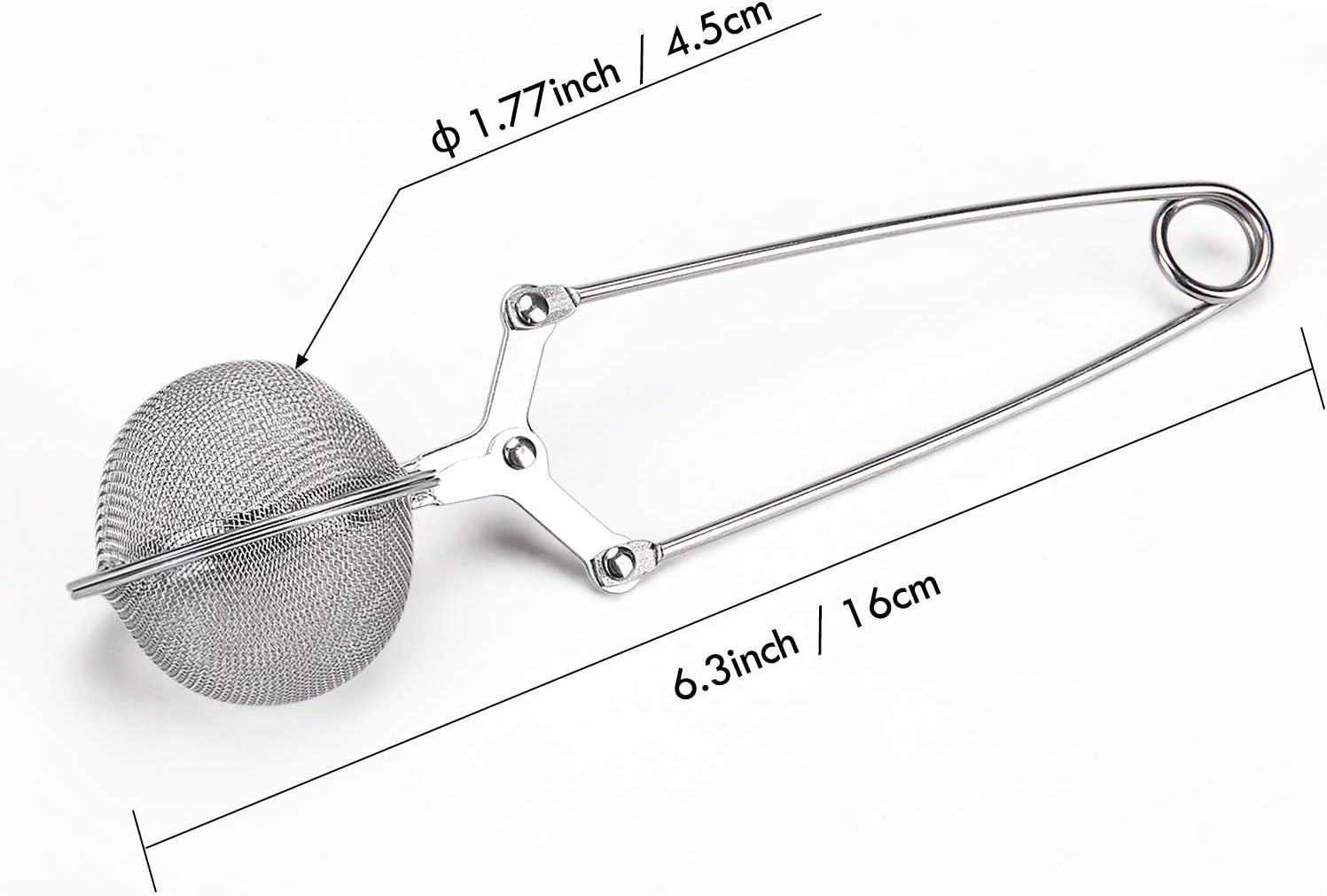 Snap Ball Tea Strainer, 3 Pack Premium Stainless Steel Tea Infuser with Handle for Loose Leaf Tea Fine Mesh V1259-DP01-A-3989