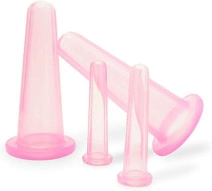 4PCS Facial Cupping Set for Face, Pink Massage Cupping Set Silicone Mini Facial Cups Face Helper Skin Care V1259-DP01-A-3990
