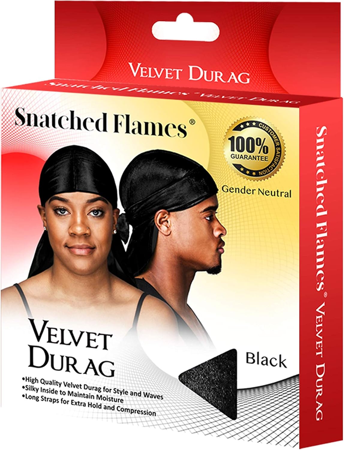 Velvet Du-Rag-Premium Quality-Wave Cap Long Straps V1259-DP01-A-3995