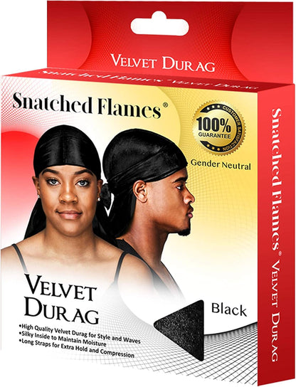 Velvet Du-Rag-Premium Quality-Wave Cap Long Straps V1259-DP01-A-3995