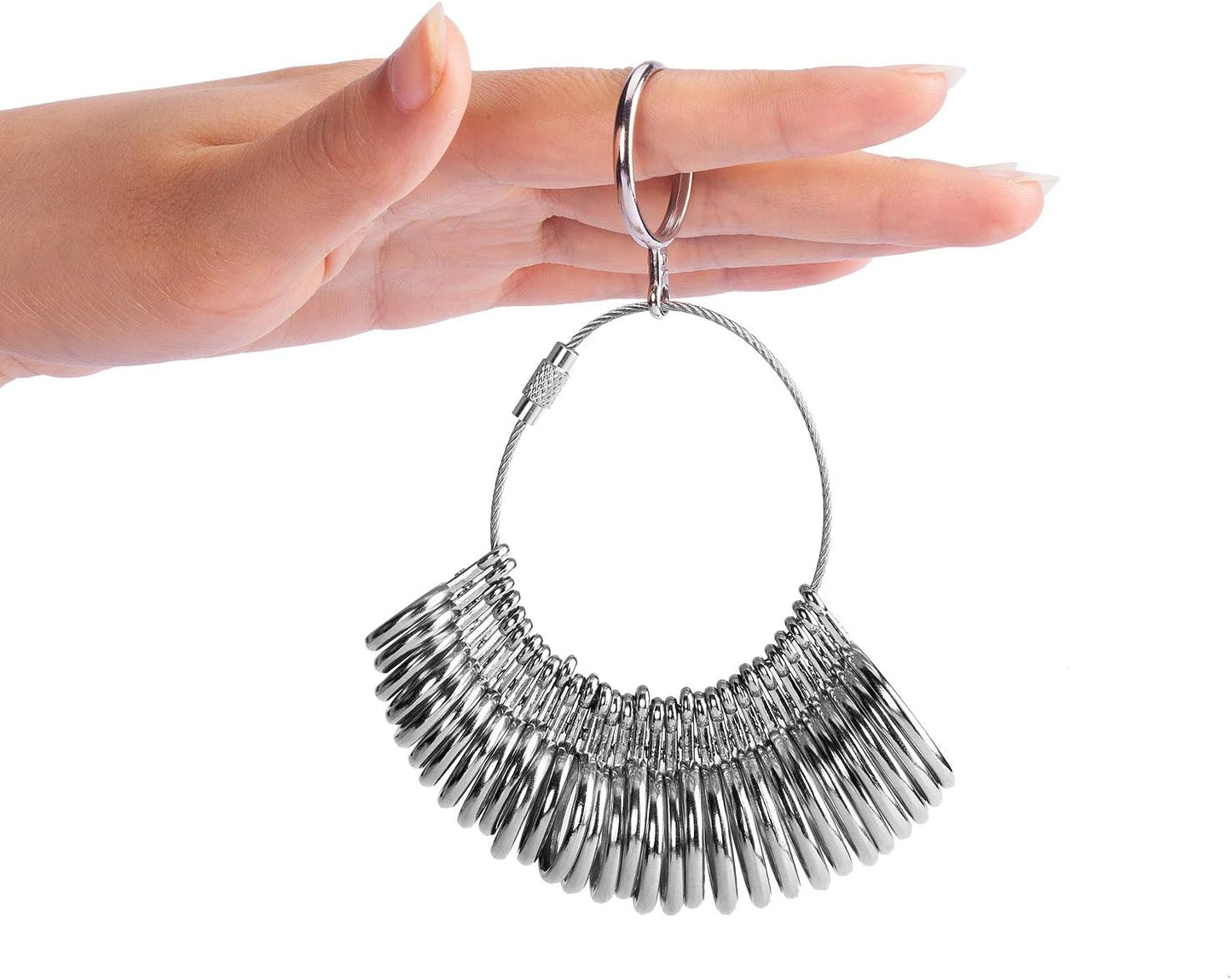 Ring Mandrel Sizer Finger Sizing Measuring Stick - Ring Sizer Guage 27 Pcs Metal Circle Models Jewellery Tool V1259-DP01-A-3996