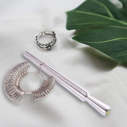 Ring Mandrel Sizer Finger Sizing Measuring Stick - Ring Sizer Guage 27 Pcs Metal Circle Models Jewellery Tool V1259-DP01-A-3996