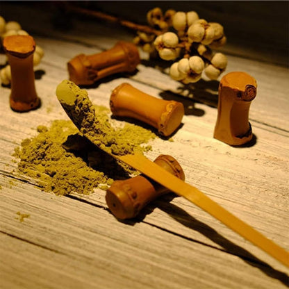 Bamboo Matcha Scoop - Traditional Chashaku Tea Spoon for Tea Ceremony - Elegant White Design - Tea V1259-DP01-A-4005