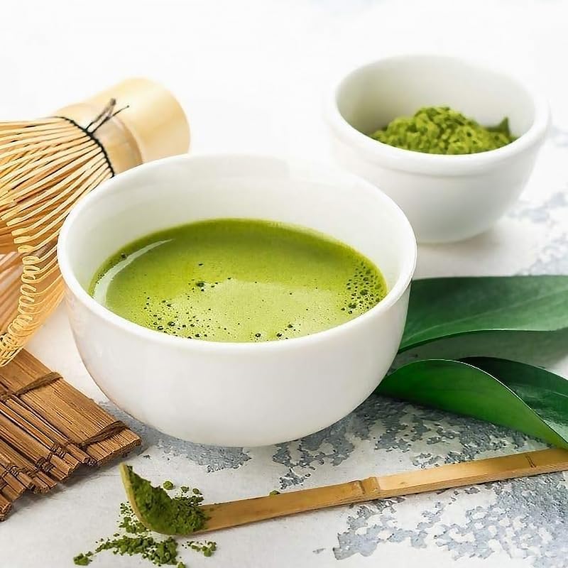 Bamboo Matcha Scoop - Traditional Chashaku Tea Spoon for Tea Ceremony - Elegant White Design - Tea V1259-DP01-A-4005