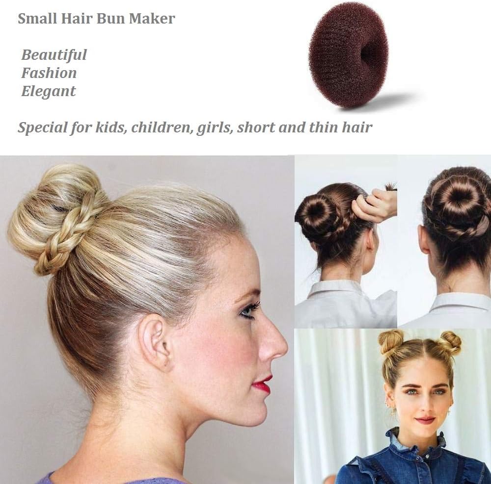 Extra Small Bun Makers for Kids, 6 PCS Chignon Donut Sock Forms for Girls, Mini Doughnut Shapers for Short V1259-DP01-A-4009