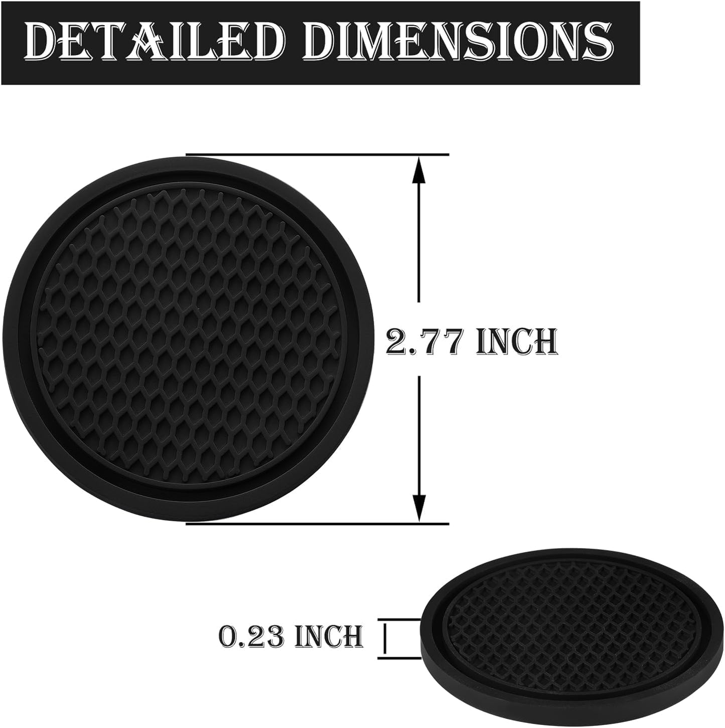 Car Cup Coaster, 4PCS Universal Non-Slip Cup Holders Embedded in Ornaments Coaster, Car Interior Accessories, V1259-DP01-A-4032