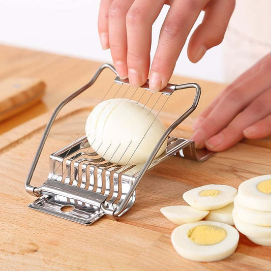 Egg Slicer, Stainless Steel Egg Slicer Cutter, Multipurpose Slicer for Egg Ham Strawberry Banana Soft Fruit V1259-DP01-A-4035