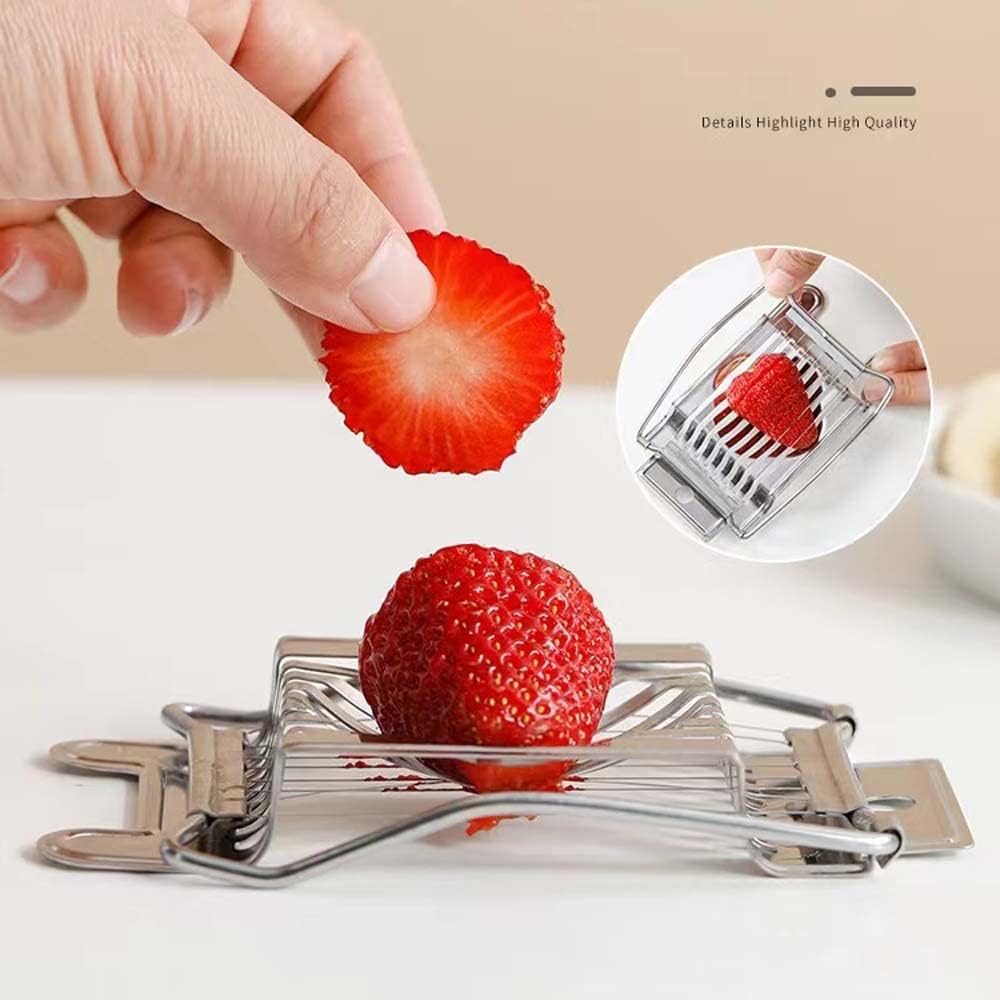 Egg Slicer, Stainless Steel Egg Slicer Cutter, Multipurpose Slicer for Egg Ham Strawberry Banana Soft Fruit V1259-DP01-A-4035