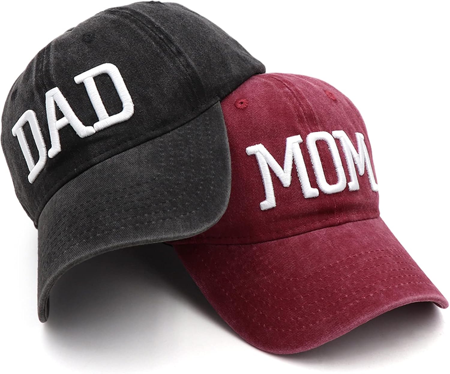 Mom and Dad Hats Fathers Day Mom Dad Gifts Hat Embroidered Adjustable Baseball Caps Gift for Couples Parents V1259-DP01-A-4040