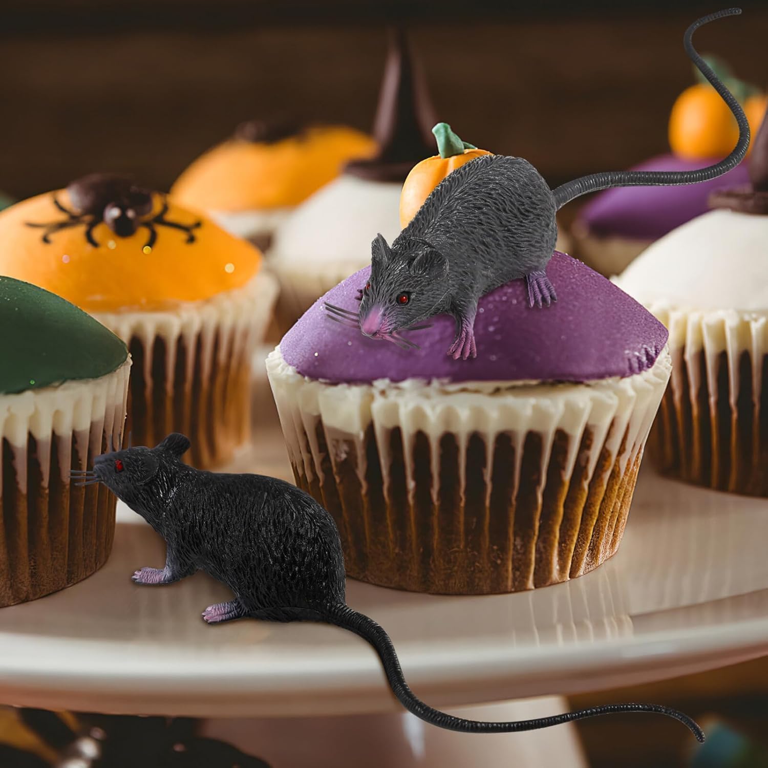 Realistic Fake Mouse Prop, Spooky Rat, Rubber Rat with Long Tail, Halloween and Prank Decoration V1259-DP01-A-4049