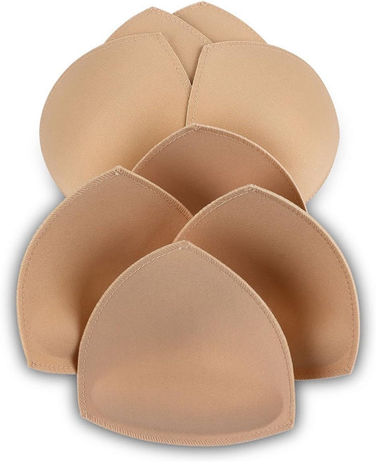 Bra Pad Inserts 4 Pairs, Bra Pads Sewed Massaged for Sports Bra A/B or C/D Cup Beige or Black Optional V1259-DP01-A-4050