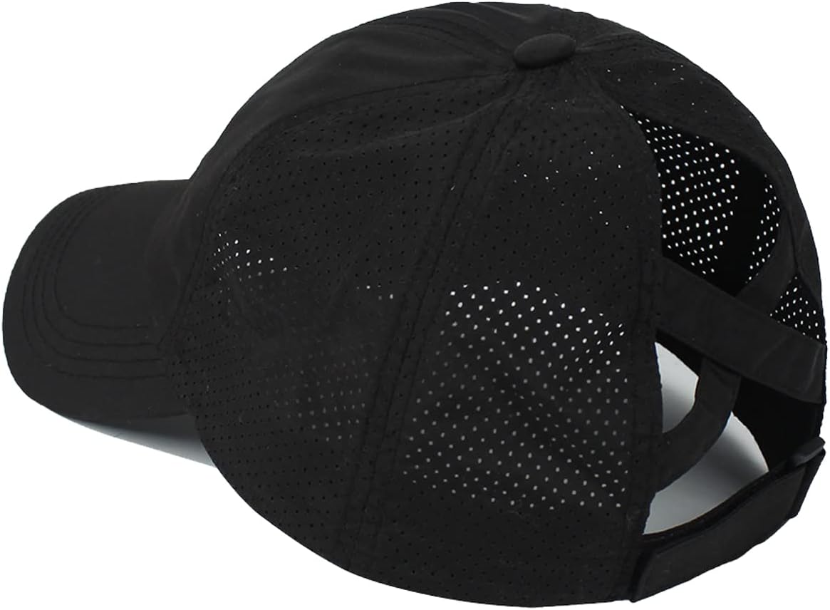 Womens Criss Cross Ponytail Baseball Cap Adjustable Messy Bun Mesh Quick Drying Hat V1259-DP01-A-4052