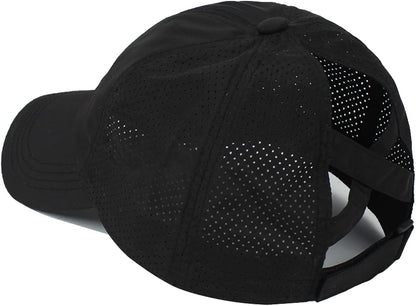 Womens Criss Cross Ponytail Baseball Cap Adjustable Messy Bun Mesh Quick Drying Hat V1259-DP01-A-4052