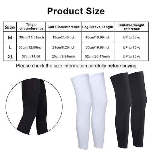 4 Pieces Sports Leg Sleeves, Breathable Sun Protection Leg Covers, Quick-Dry Full Length Leg Sleeves for Men V1259-DP01-A-4057