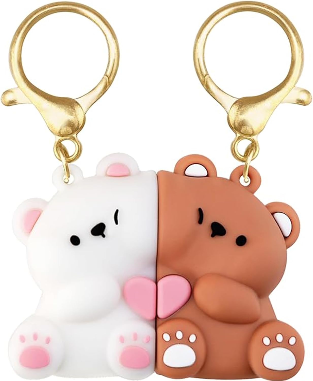 Couple's Bear Magnetic Keychain Charm, Cute Bear Keychain Set for Couples Matching Keychain V1259-DP01-A-4059