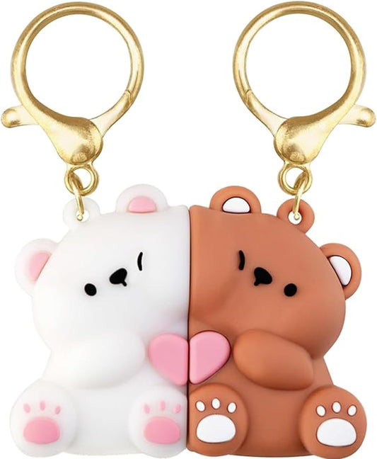 Couple's Bear Magnetic Keychain Charm, Cute Bear Keychain Set for Couples Matching Keychain V1259-DP01-A-4059
