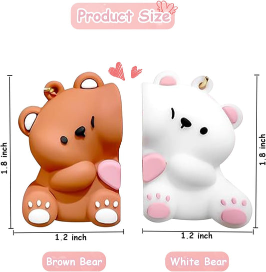Couple's Bear Magnetic Keychain Charm, Cute Bear Keychain Set for Couples Matching Keychain V1259-DP01-A-4059