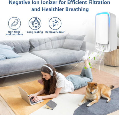 2 Pack Plug-In Negative Ion Ionizer for Home, Office, Kitchen, Bedroom, Bathroom - Filterless, Quiet V1259-DP01-A-4064