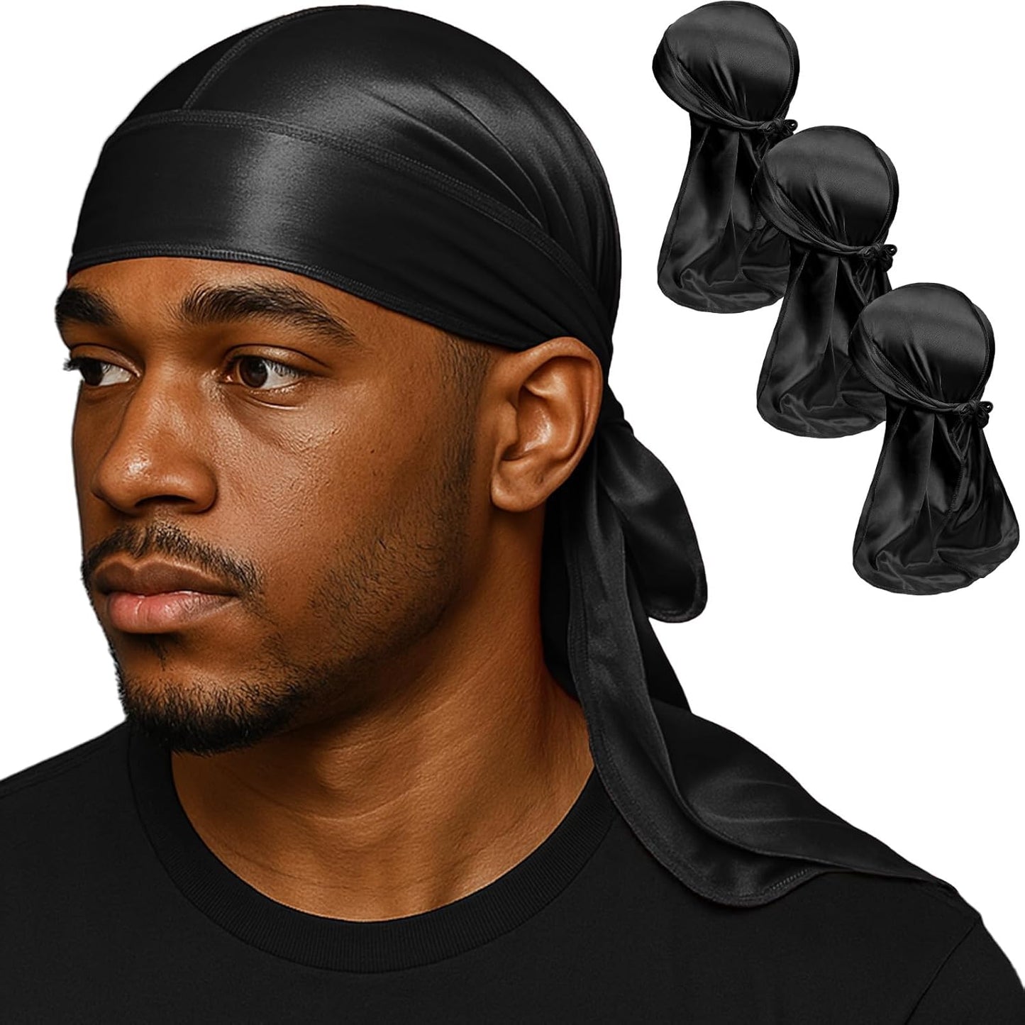 2PCS Wave Caps for Men, Compression Cap over Durags V1259-DP01-A-4069
