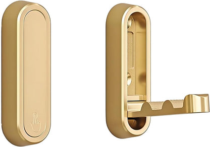 Brushed Gold Foldable Towel Hooks for Bathroom 2 Pack,Wall Hooks for Hanging Heavy Duty Coat Robe Purse V1259-DP01-A-4072