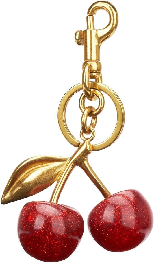 Cherry Bag Charm, Cute Keychain with Metal Key Ring and Clip, Cherry Charm for Purse,Key,Car Remote,Bags V1259-DP01-A-4074