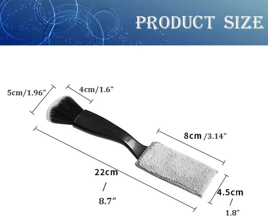 Double Head Brush for Car Cleaning, Detailing Interior and Exterior - Soft Bristles (Black, 1 Pack) V1259-DP01-A-4079