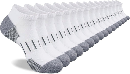 Men's Athletic Ankle Socks Moisture Wicking Cushion Sports Running Low Cut Sock (8 Pairs) V1259-DP01-A-4084