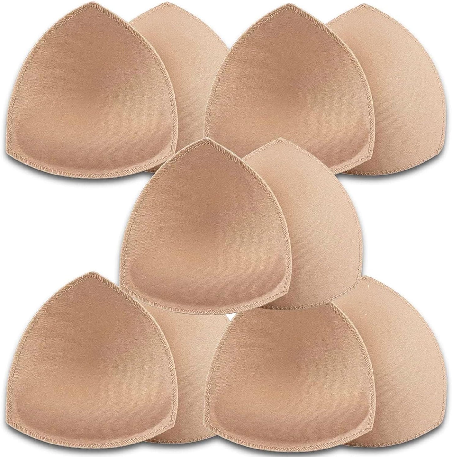 5 Pairs Bra Pads Inserts,Removable, Air Cotton,Foam Sponge,Breathable (Beige#, A/B CUP) V1259-DP01-A-4091