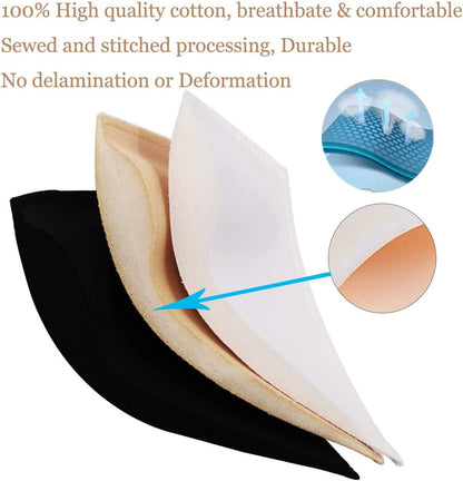 5 Pairs Bra Pads Inserts,Removable, Air Cotton,Foam Sponge,Breathable (Beige#, A/B CUP) V1259-DP01-A-4091