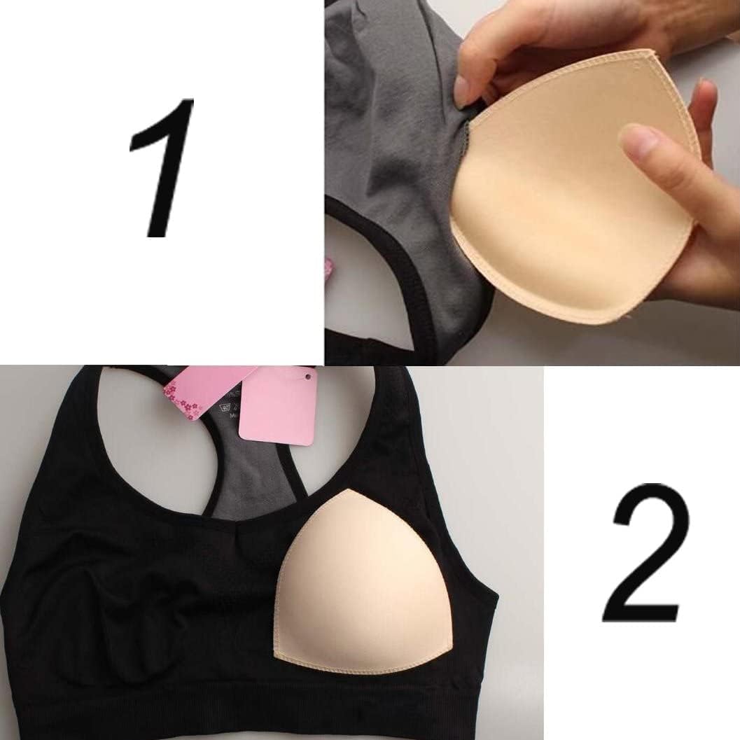 5 Pairs Bra Pads Inserts,Removable, Air Cotton,Foam Sponge,Breathable (Beige#, A/B CUP) V1259-DP01-A-4091