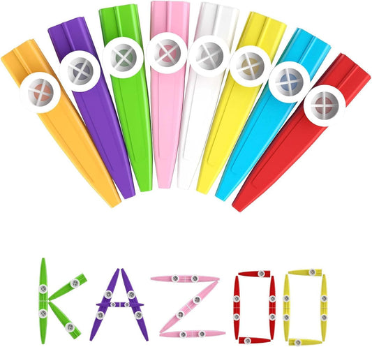 24 Pieces Plastic Kazoos Multi Colors Kazoo Musical Instruments Great Gift for Music Lovers Good Companion V1259-DP01-A-4096