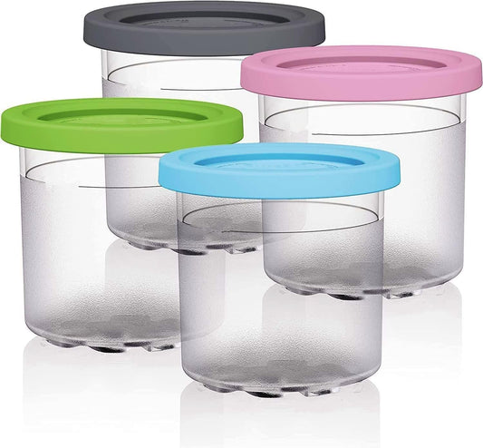 Pints 4 Pack, Compatible with NC299AMZ & NC300s Series Creami Ice Cream Makers, BPA-Free & Dishwasher Safe, V1259-DP01-A-4099
