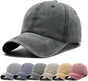 Men Women Plain Cotton Vintage Washed Twill Low Profile Baseball Cap Adjustable Distressed Dad Hat V1259-DP01-A-4100