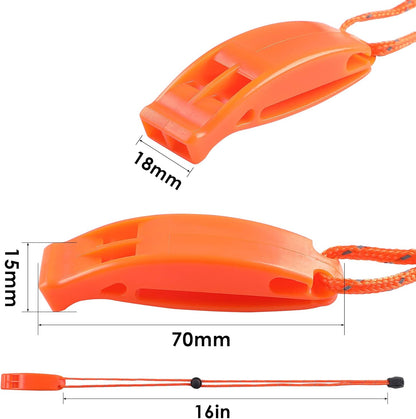 6PCS Safety Survival Whistles with Adjustable Reflective Lanyard Emergency Plastic Whistle Marine Whistle V1259-DP01-A-4101