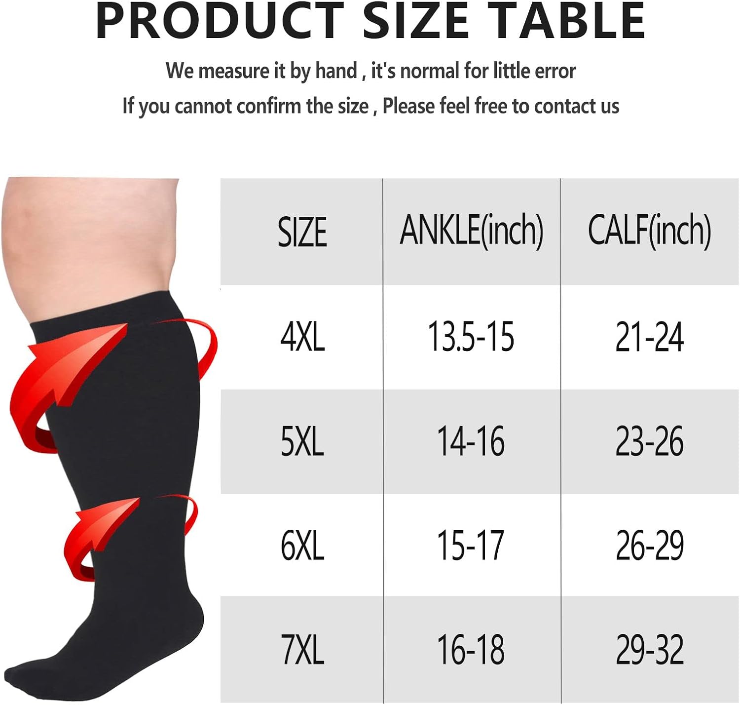 Compression Socks For Women Men,Plus Size Compression Socks Men Women,Wide Calf Compression Stocking.Extra V1259-DP01-A-4103