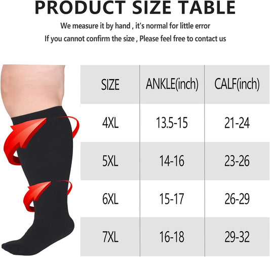 Compression Socks For Women Men,Plus Size Compression Socks Men Women,Wide Calf Compression Stocking.Extra V1259-DP01-A-4103