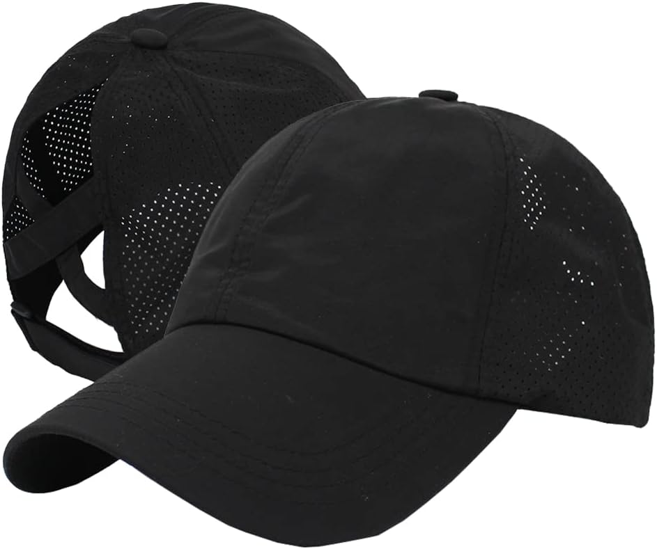 Quick Drying Ponytail Hat for Women Criss Cross Adjustable Baseball Cap UV Protection Sun Hats V1259-DP01-A-4104