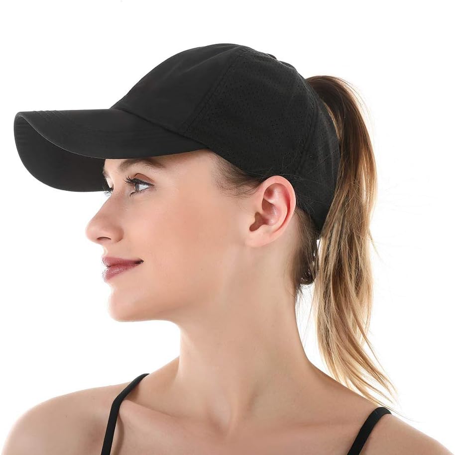 Quick Drying Ponytail Hat for Women Criss Cross Adjustable Baseball Cap UV Protection Sun Hats V1259-DP01-A-4104