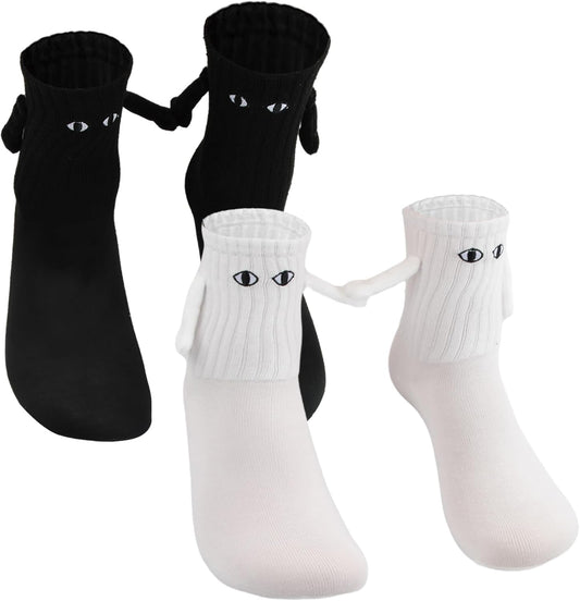 2 Pairs Hand In Hand Socks, Funny Magnetic Socks, Couple Holding Hands Socks, Friendship Socks, Novelty Socks V1259-DP01-A-4109