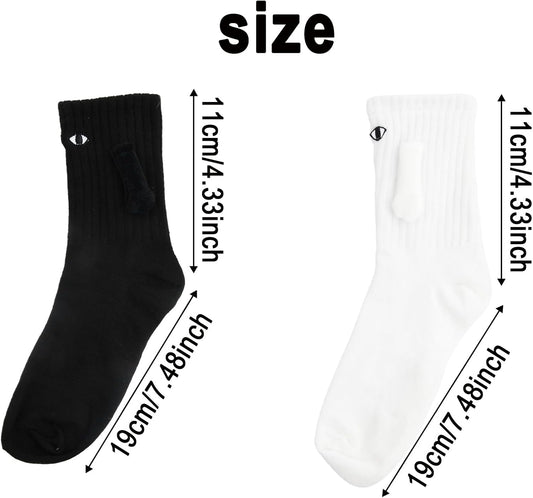 2 Pairs Hand In Hand Socks, Funny Magnetic Socks, Couple Holding Hands Socks, Friendship Socks, Novelty Socks V1259-DP01-A-4109