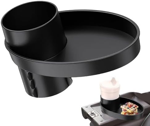 Car Seat Snack Tray, Portable Cup Holder Plate, Toddler Car Seat Cup Holder Food Tray with Expandable Base, V1259-DP01-A-4112