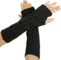 Flammi Women Cable Knit Arm Warmer Fingerless Gloves Thumb Hole Gloves Mittens (1 Pair) V1259-DP01-A-4116