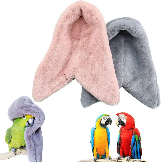 2 Pieces Bird Cozy Corner Fleece Bird Blanket Parrot Warm Nest House Bed Hanging Hammock Toy Plush Snuggle V1259-DP01-A-4123